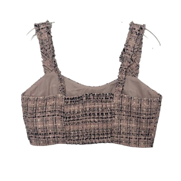 Wild Fable Tweed Crop Top Womens Medium Pink Black New - Picture 3 of 9